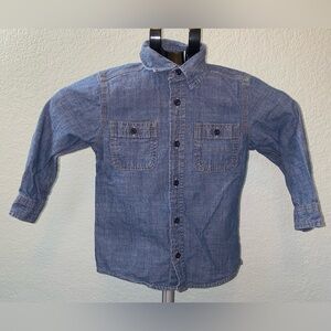 Blue Denim Button-Up Shirt: Boy 4T